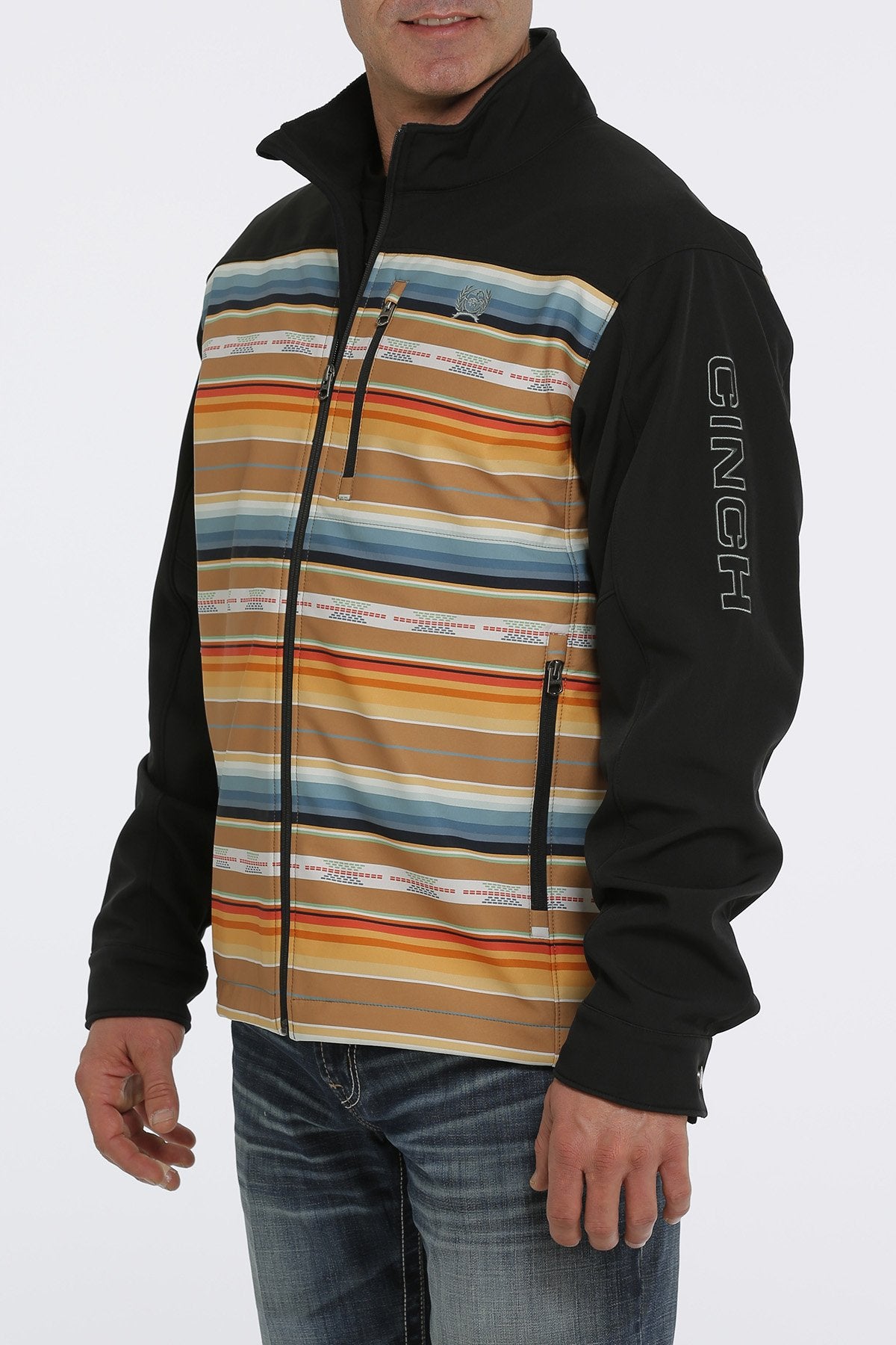 MEN'S BLANKET STRIPE BONDED JACKET - MULTI CINCH